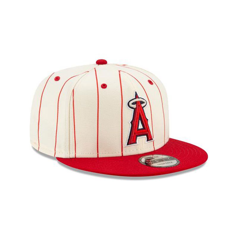 MLB Los Angeles Angels Pinstripe 9Fifty Snapback (NUQ7129) - White New Era Caps